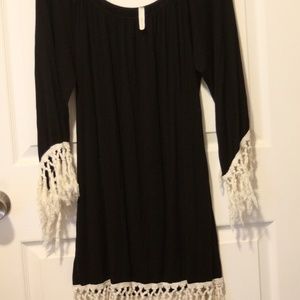 Black Fringe Dress (ADULT MEDIUM)